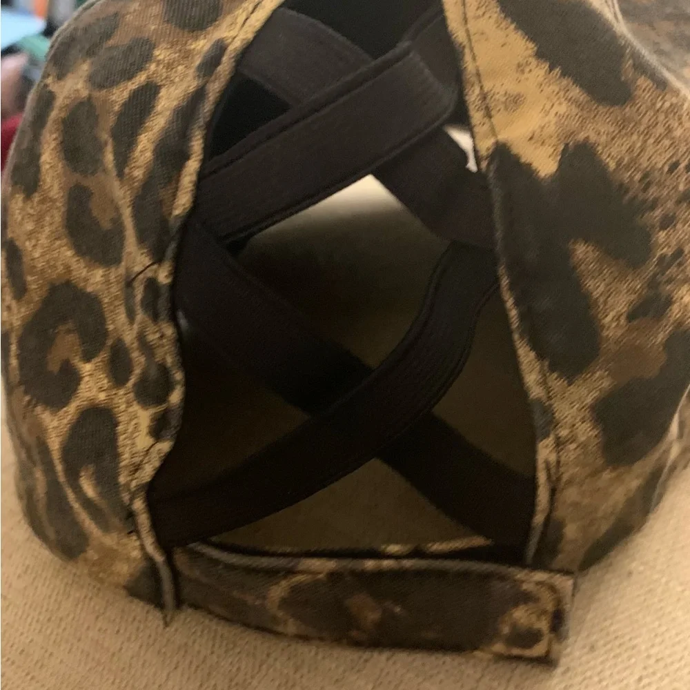 C.C Leopard Print Ponytail Cap